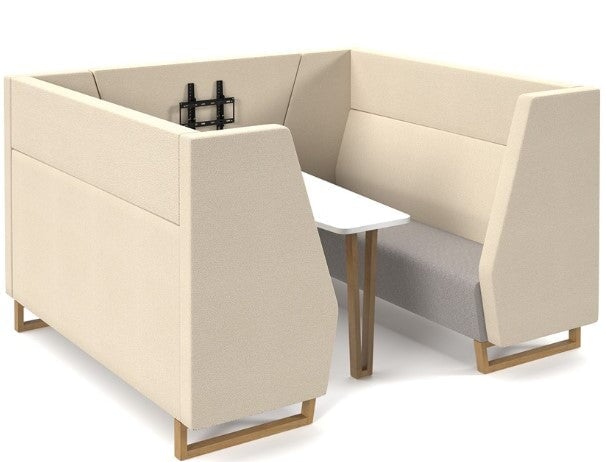 Encore Six Person Meeting Pod SOFT SEATING Social Spaces Wooden Feet 
