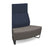 Encore² modular double seater convex high back sofa with no arms and black sled frame Soft Seating Dams 