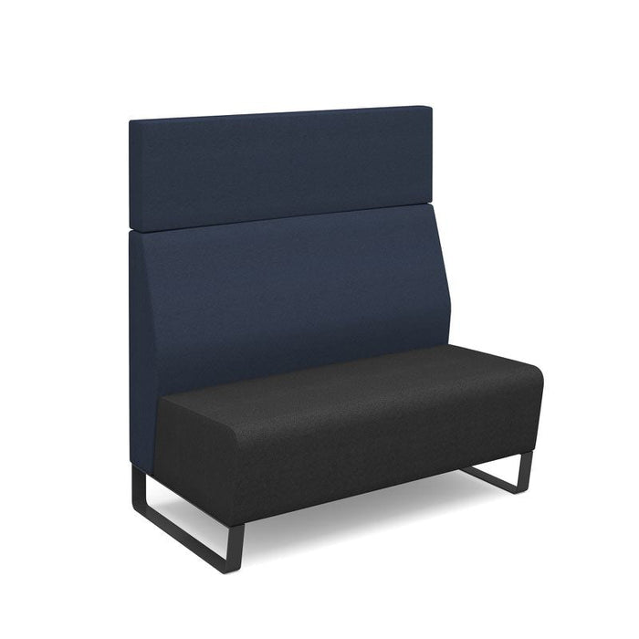 Encore² modular double seater high back sofa with no arms and black sled frame Soft Seating Dams 