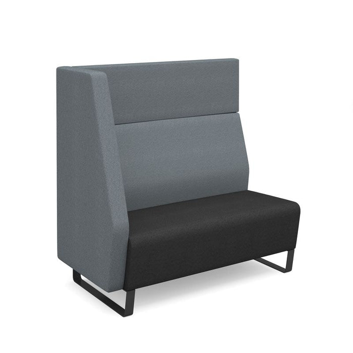 Encore² modular double seater high back sofa with right hand arm and black sled frame Soft Seating Dams 