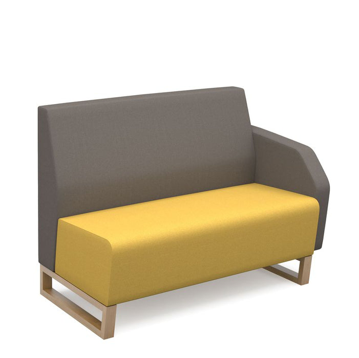 Encore² modular double seater low back sofa with left hand arm and wooden sled frame Soft Seating Dams 