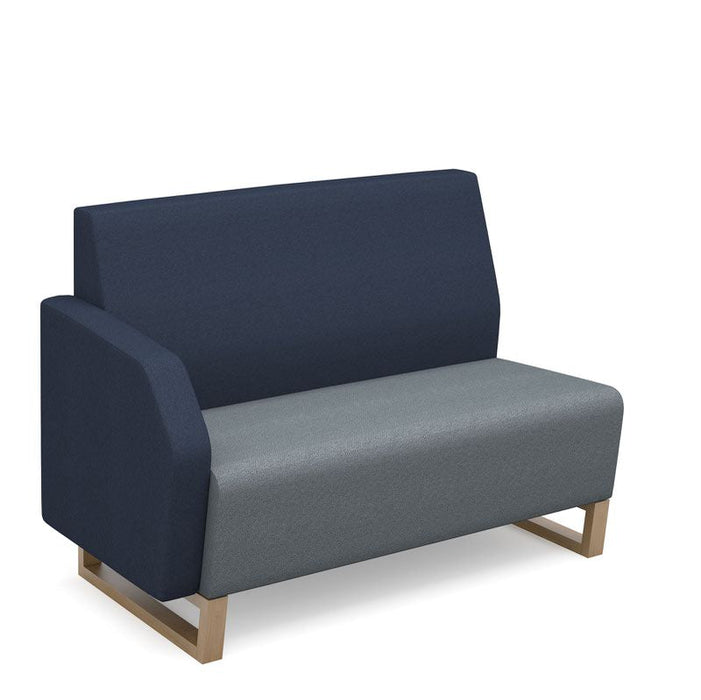 Encore² modular double seater low back sofa with right hand arm and wooden sled frame Soft Seating Dams 