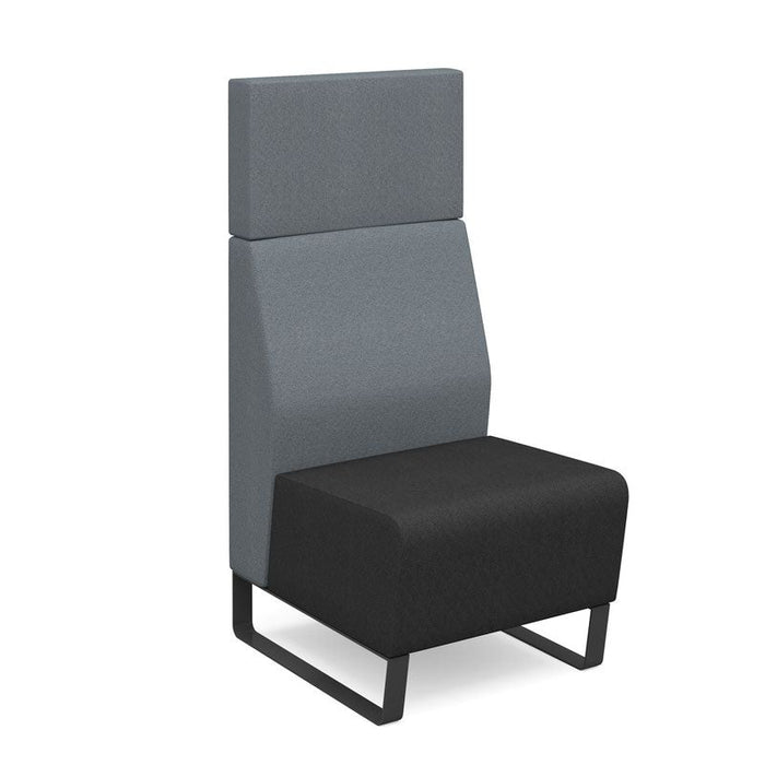 Encore² modular single seater high back sofa with no arms and black sled frame Soft Seating Dams 