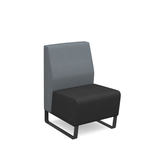 Encore² modular single seater low back sofa with no arms and black sled frame Soft Seating Dams 