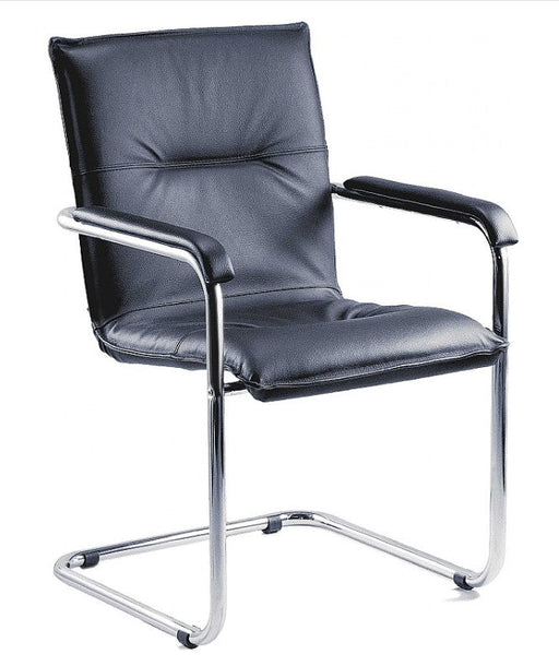 Envoy Leather Faced Visitor Chair Mesh Office Chair, Office Chair Teknik Black 