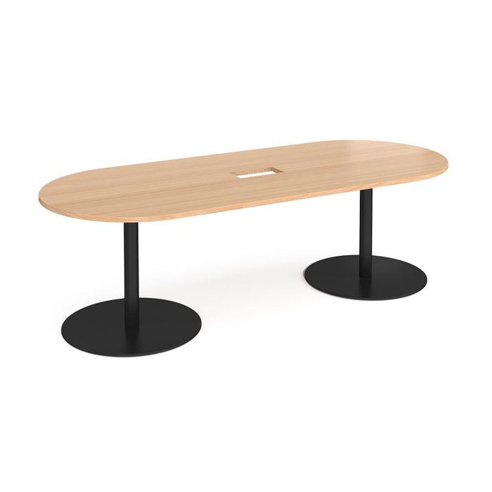 Eternal radial end boardroom table 2400mm x 1000mm with central cable management cutout Tables Dams 