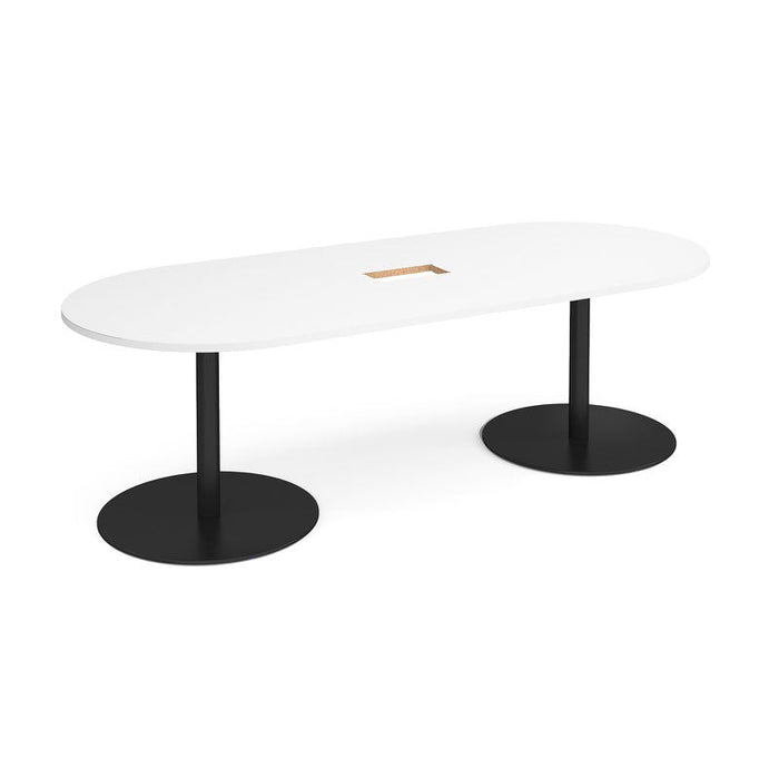 Eternal radial end boardroom table 2400mm x 1000mm with central cable management cutout Tables Dams 