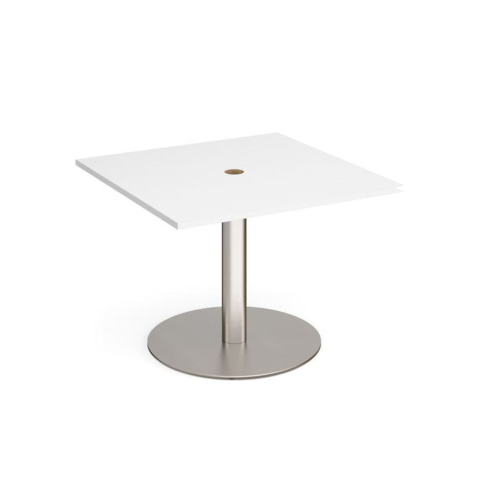 Eternal square meeting table 1000mm x 1000mm with central circular cablemanagement cutout Tables Dams 