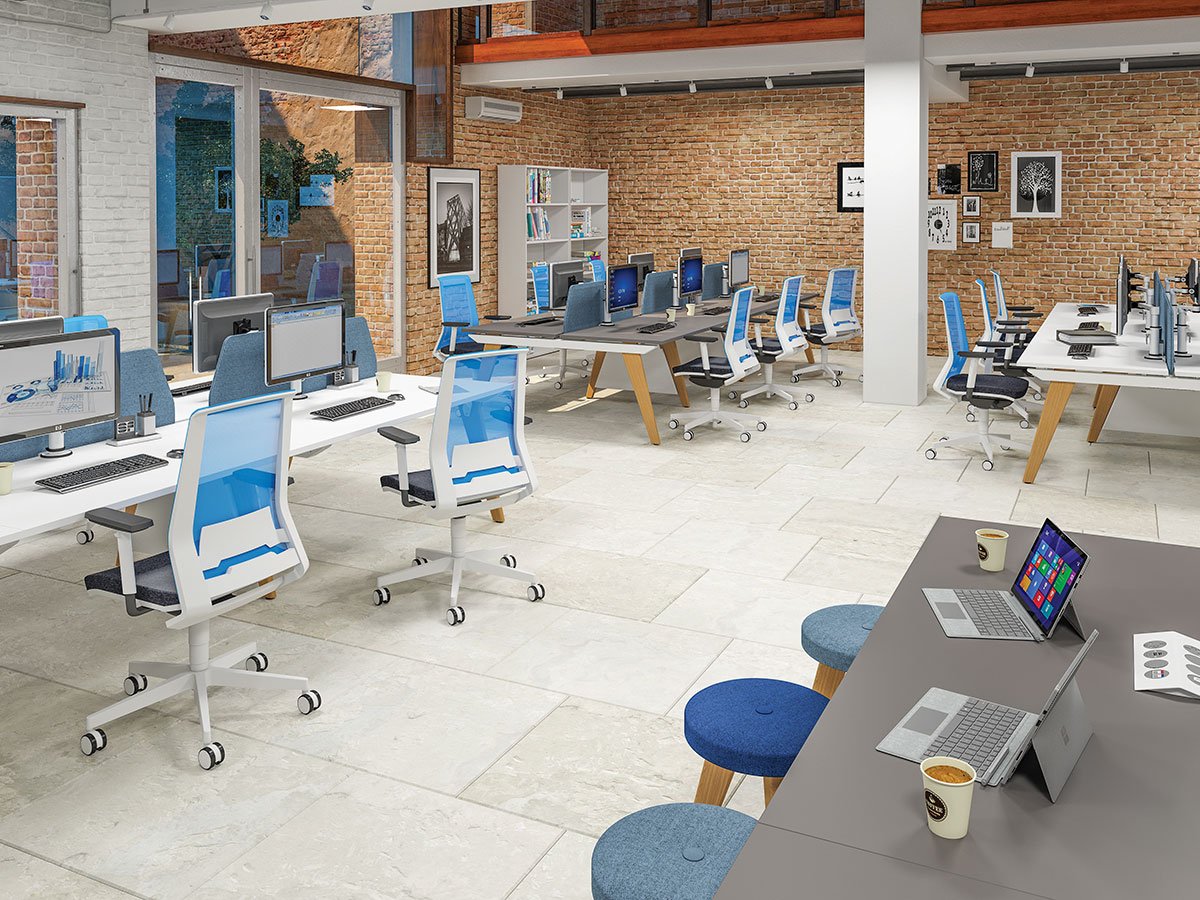 Evolution 4 Person Bench Desks BENCH DESKS Imperial 
