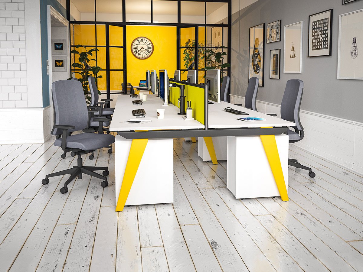 Evolution 4 Person Bench Desks BENCH DESKS Imperial 