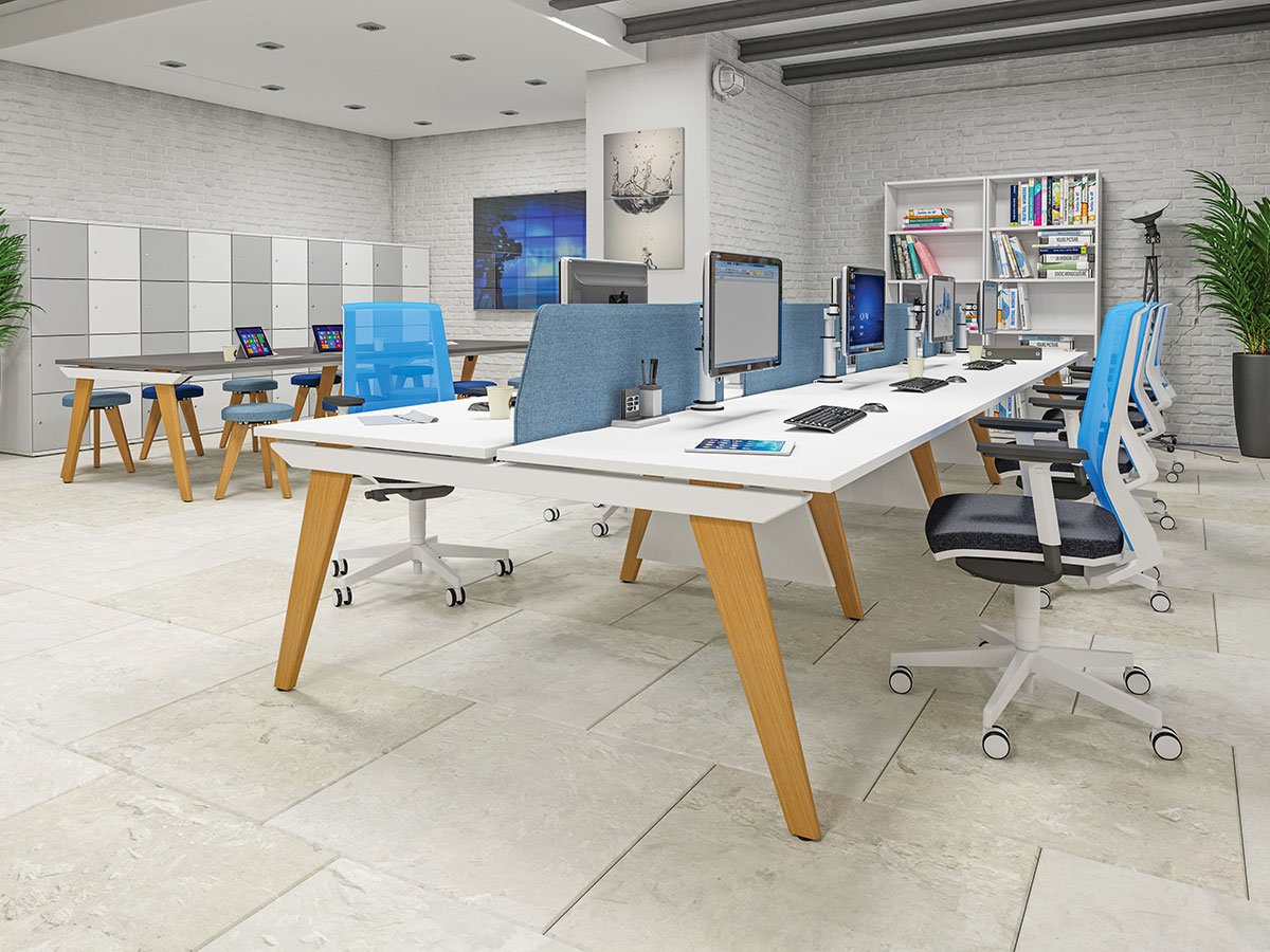 Evolution 4 Person Bench Desks BENCH DESKS Imperial 