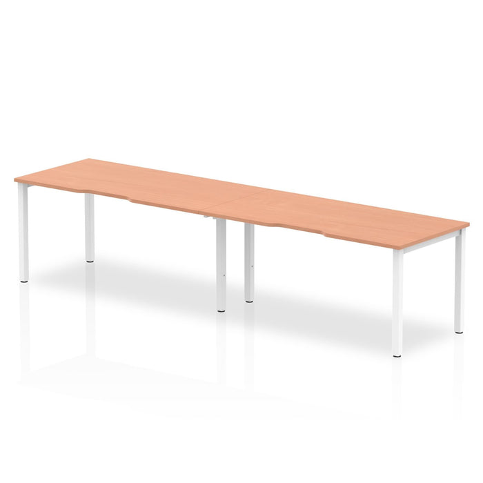 Evolve Plus Single Row Desk - 2 Person Desks Dynamic Office Solutions Beech 1200 White