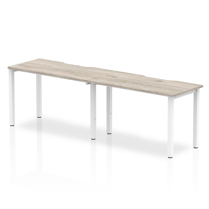 Evolve Plus Single Row Desk - 2 Person Desks Dynamic Office Solutions Grey Oak 1200 White