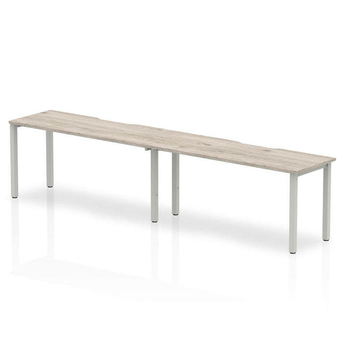 Evolve Plus Single Row Desk - 2 Person Desks Dynamic Office Solutions Grey Oak 1400 Silver