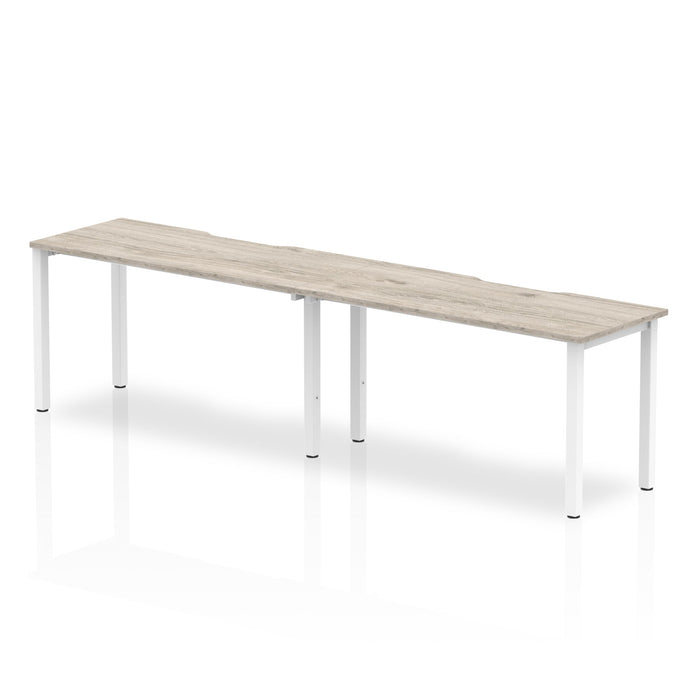 Evolve Plus Single Row Desk - 2 Person Desks Dynamic Office Solutions Grey Oak 1400 White
