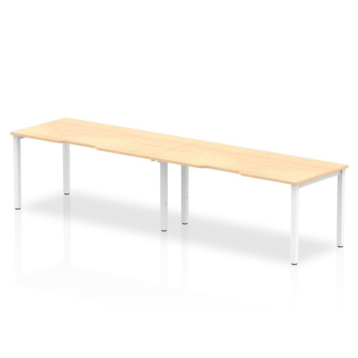 Evolve Plus Single Row Desk - 2 Person Desks Dynamic Office Solutions Maple 1200 Silver