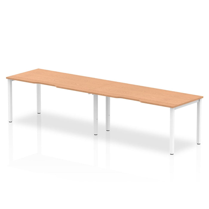 Evolve Plus Single Row Desk - 2 Person Desks Dynamic Office Solutions Oak 1200 Silver