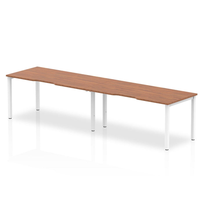 Evolve Plus Single Row Desk - 2 Person Desks Dynamic Office Solutions Walnut 1200 White