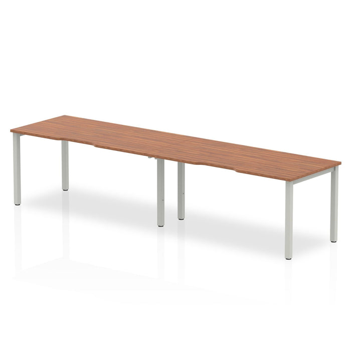 Evolve Plus Single Row Desk - 2 Person Desks Dynamic Office Solutions Walnut 1600 Silver