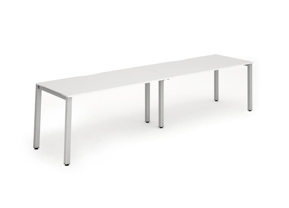 Evolve Plus Single Row Desk - 2 Person Desks Dynamic Office Solutions White 1400 Silver