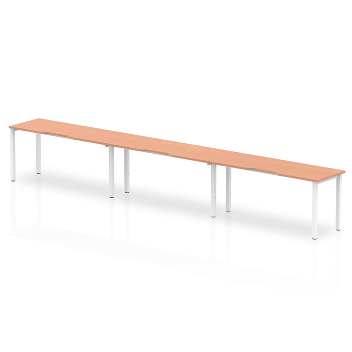 Evolve Plus Single Row Desk - 3 Person Desks Dynamic Office Solutions Beech 1400 White