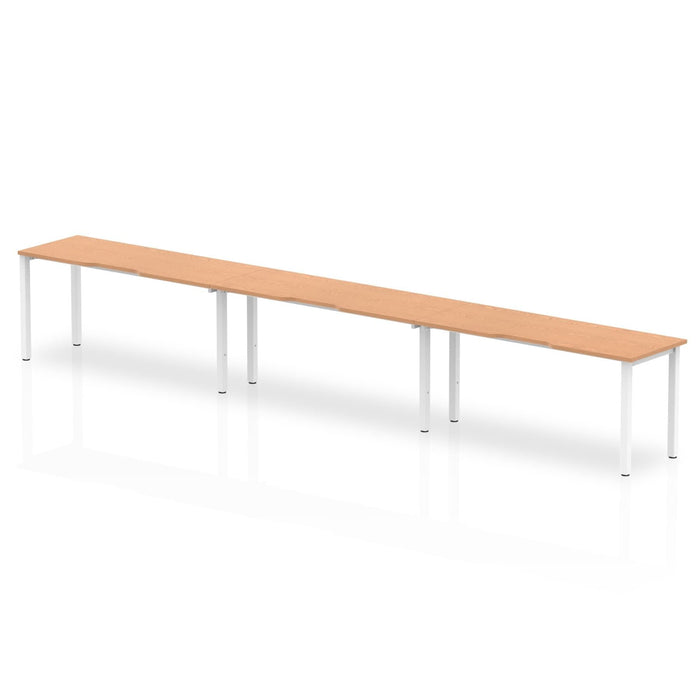 Evolve Plus Single Row Desk - 3 Person Desks Dynamic Office Solutions Oak 1200 White