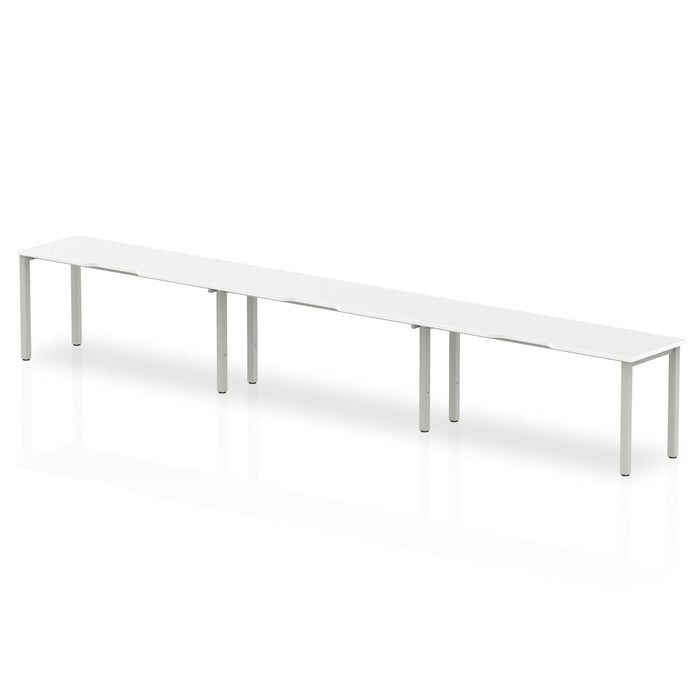 Evolve Plus Single Row Desk - 3 Person Desks Dynamic Office Solutions White 1200 Silver