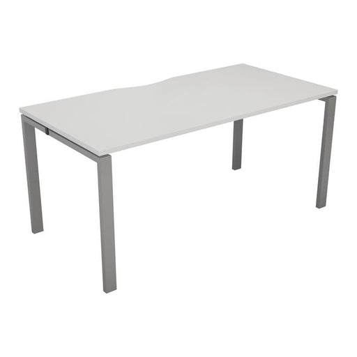 Express 1 person Office bench 1200mm x 800mm - White - Next Day Delivery BENCH TC Group Silver White 