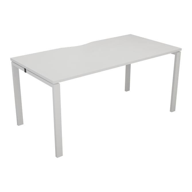 Express 1 person Office bench 1400mm x 800mm - White - Next Day Delivery BENCH TC Group White White 