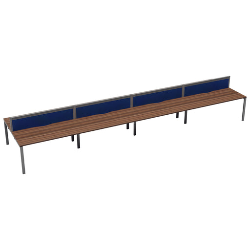 Express 10 person bench desk 6000mm x 1600mm - Next Day Delivery BENCH TC Group Silver Walnut With Gap