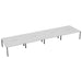 Express 10 person bench desk 6000mm x 1600mm - Next Day Delivery BENCH TC Group Silver White No Gap