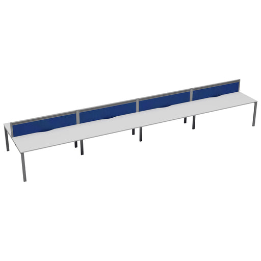 Express 10 person bench desk 6000mm x 1600mm - Next Day Delivery BENCH TC Group Silver White With Gap