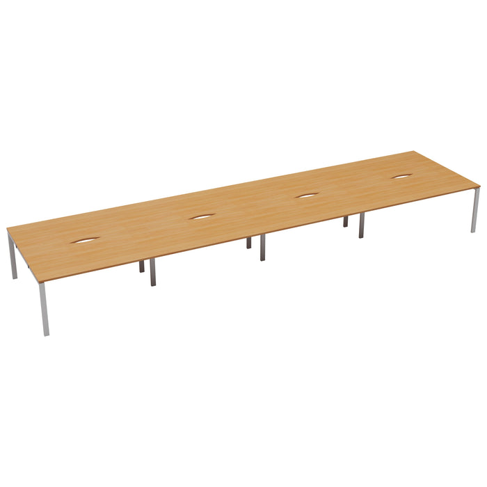 Express 10 person bench desk 6000mm x 1600mm - Next Day Delivery BENCH TC Group White Beech No Gap