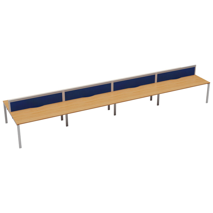 Express 10 person bench desk 6000mm x 1600mm - Next Day Delivery BENCH TC Group White Beech With Gap