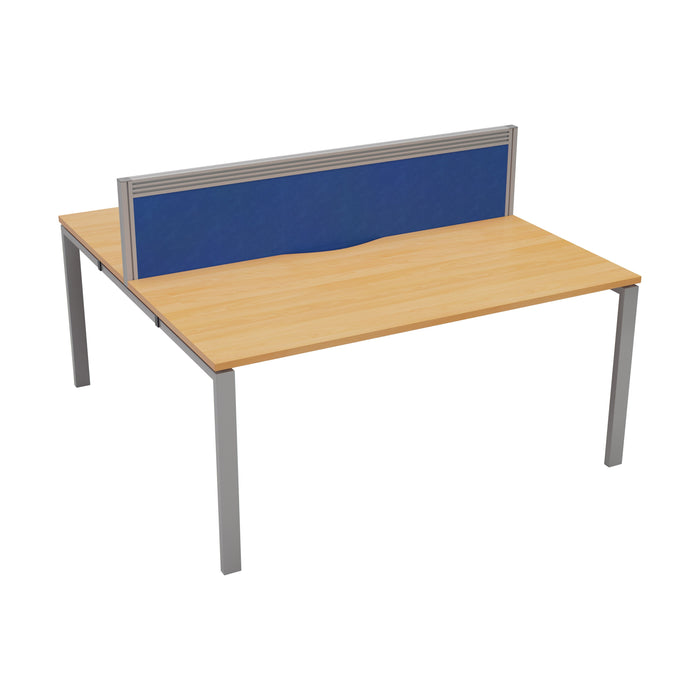 Express 2 person bench desk 1200mm x 1600mm - Next Day Delivery BENCH TC Group Silver Beech With Gap