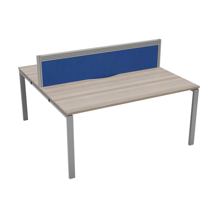 Express 2 person bench desk 1200mm x 1600mm - Next Day Delivery BENCH TC Group Silver Grey Oak With Gap