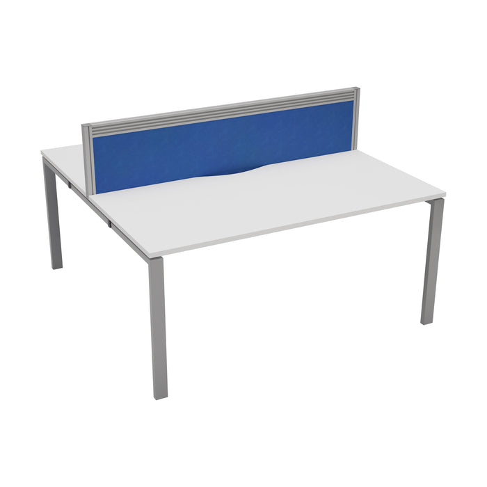 Express 2 person bench desk 1200mm x 1600mm - Next Day Delivery BENCH TC Group Silver White With Gap