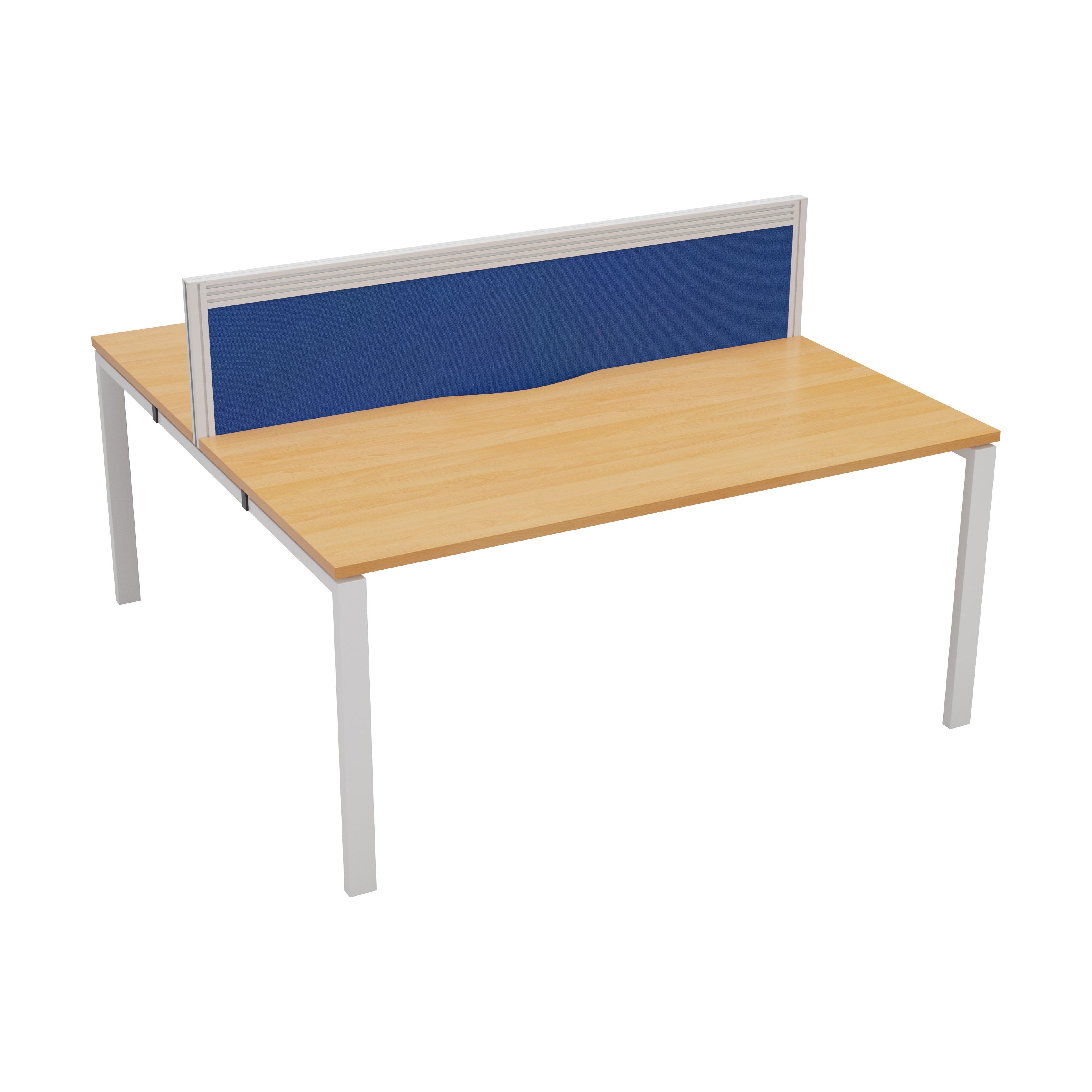 Express 2 person bench desk 1200mm x 1600mm - Next Day Delivery BENCH TC Group White Beech With Gap