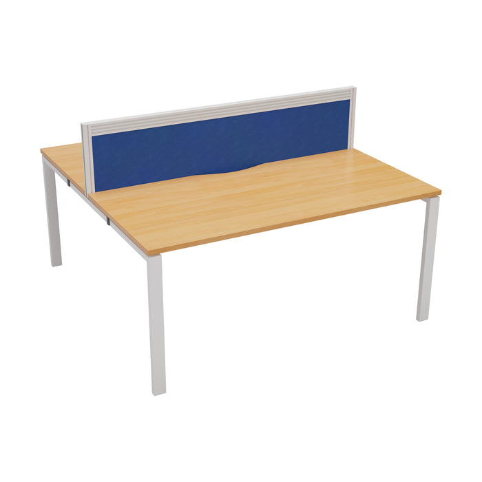 Express 2 person bench desk 1200mm x 1600mm - Next Day Delivery BENCH TC Group White Beech With Gap