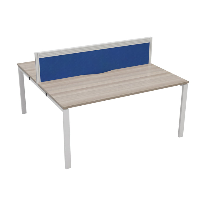Express 2 person bench desk 1200mm x 1600mm - Next Day Delivery BENCH TC Group White Grey Oak With Gap