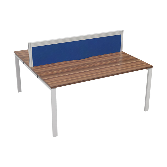 Express 2 person bench desk 1200mm x 1600mm - Next Day Delivery BENCH TC Group White Walnut With Gap
