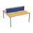 Express 2 person bench desk 1600mm x 1600mm - Next Day Delivery BENCH TC Group Silver Beech With Gap