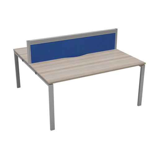 Express 2 person bench desk 1600mm x 1600mm - Next Day Delivery BENCH TC Group Silver Grey Oak With Gap