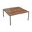 Express 2 person bench desk 1600mm x 1600mm - Next Day Delivery BENCH TC Group Silver Walnut No Gap