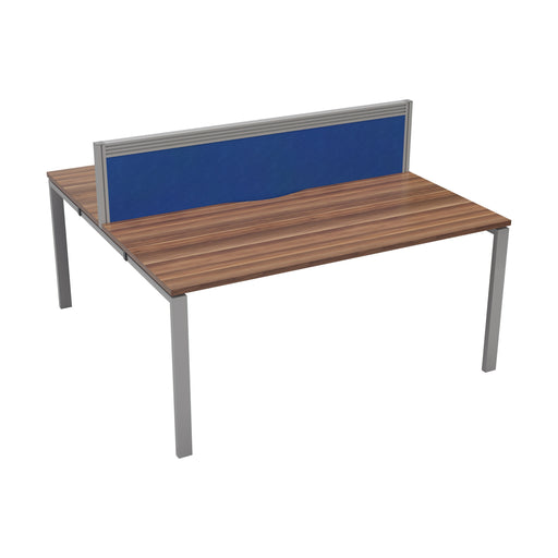 Express 2 person bench desk 1600mm x 1600mm - Next Day Delivery BENCH TC Group Silver Walnut With Gap