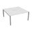 Express 2 person bench desk 1600mm x 1600mm - Next Day Delivery BENCH TC Group Silver White No Gap