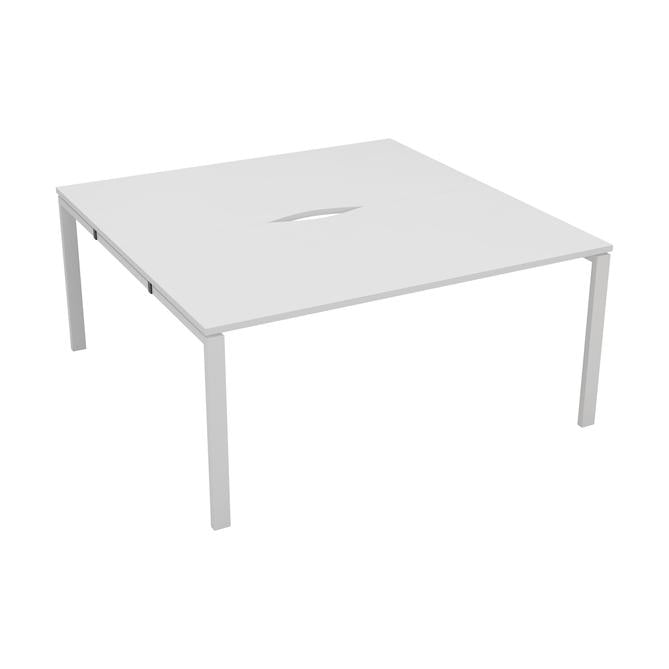 Express 2 person Office bench 1400mm x 1600mm - White - Next Day Delivery BENCH TC Group White White No Gap