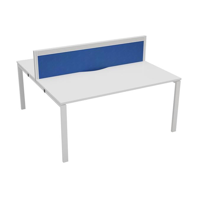 Express 2 person Office bench desk 1200mm x 1600mm - White - Next Day Delivery BENCH TC Group White White With Gap