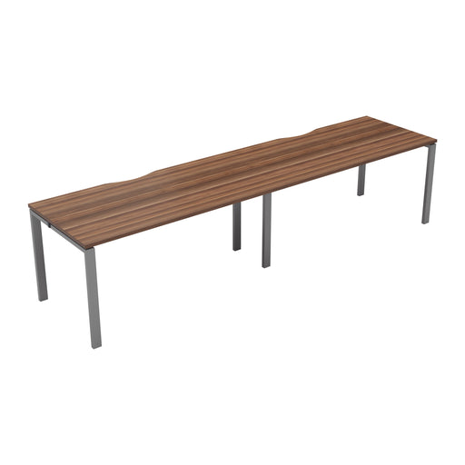 Express 2 person single bench desk 2400mm x 800mm BENCH TC Group Silver Walnut 