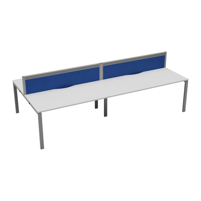 Express 4 person bench desk 2400mm x 1600mm BENCH TC Group Silver White With Gap
